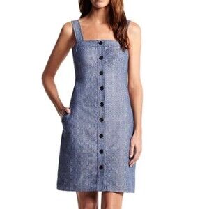 Women’s Derek Lam Chambray Denim Mini Button Down Dress 12 Y2K Classic